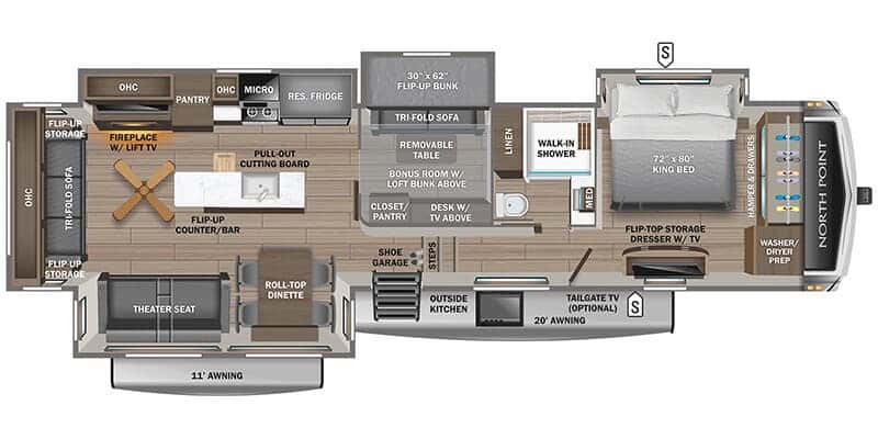 Jayco North Point 377RLBH floor plan
